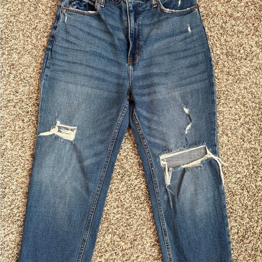 Abercrombie & Fitch Blue Ankle Straight Jeans 8xs curve love